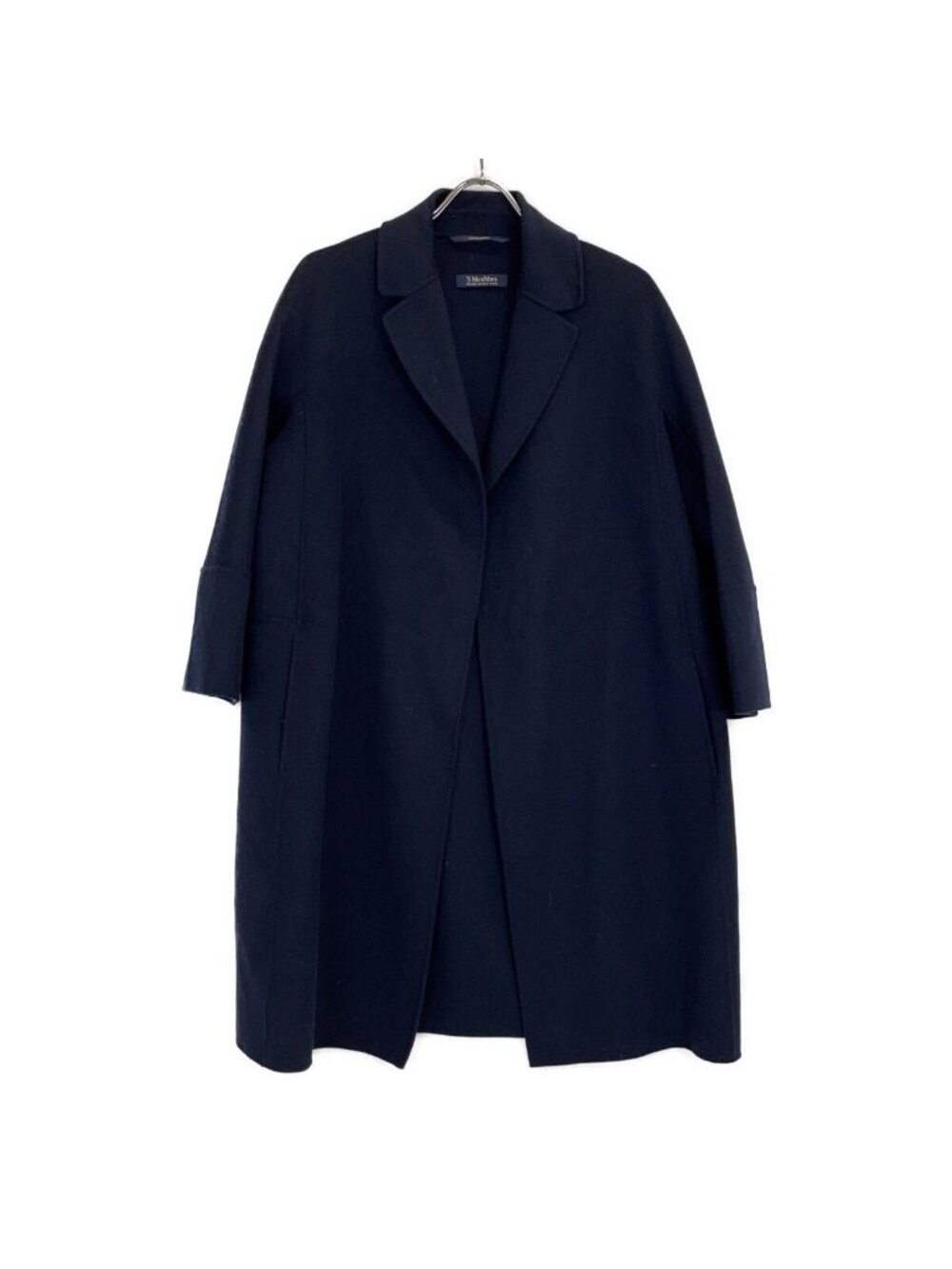Max Mara S Maxmara Cucito a Navy Pure Wool Wrap Coat 36